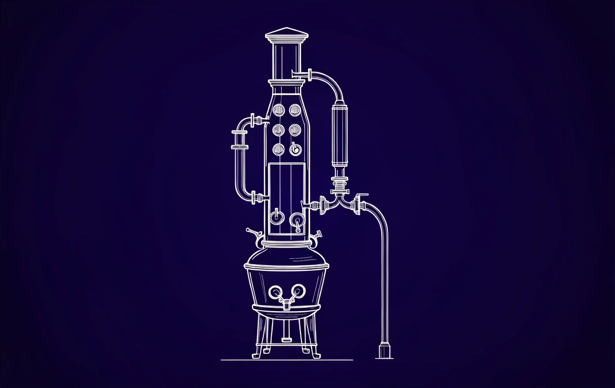 Extraction process technical drawing