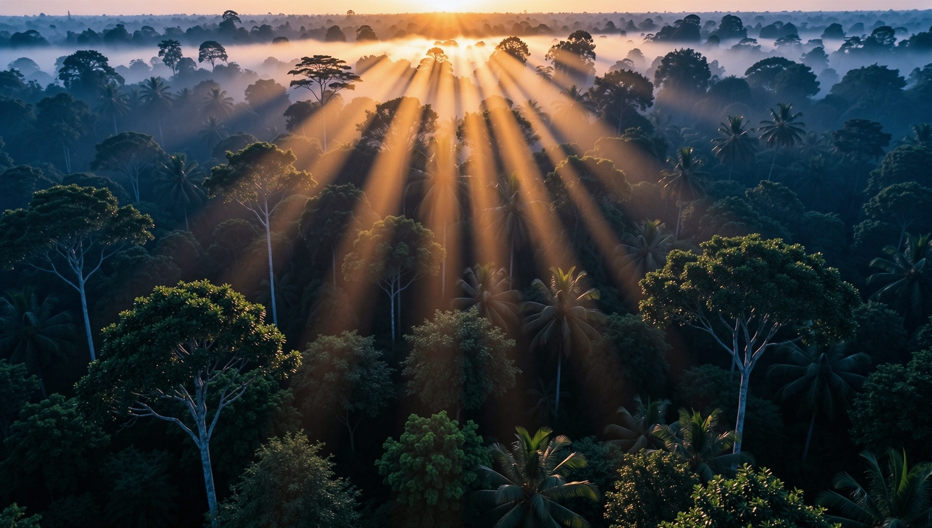 Indonesian rainforest at dawn