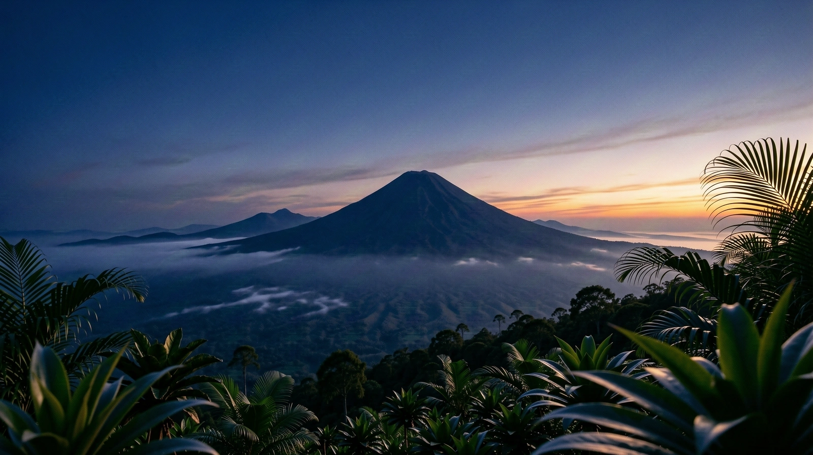 Indonesian landscape at dawn